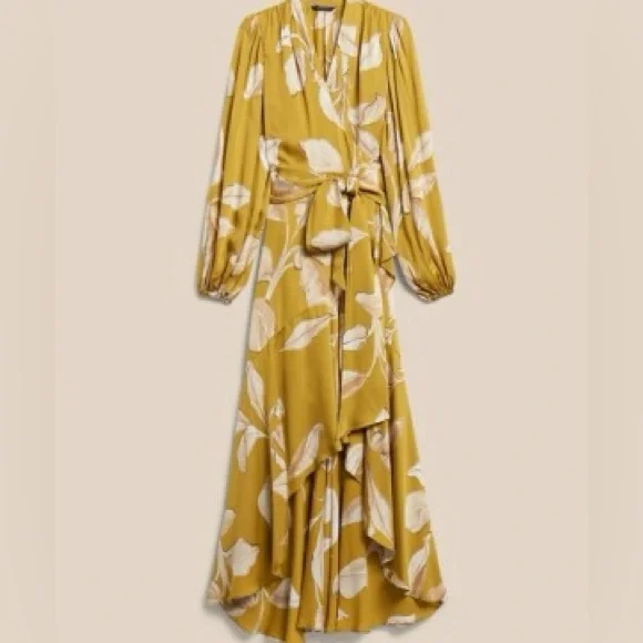 Banana Republic Leaf Print Wrap Dress - Picture 3 of 8